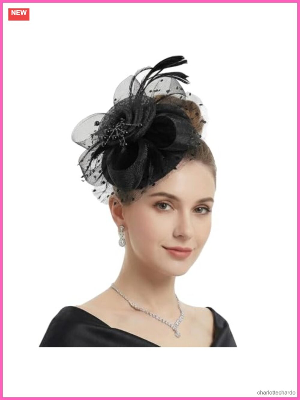 DRESHOW Fascinator Hat Women Tea Party Derby Pillbox Church Cocktail Feather